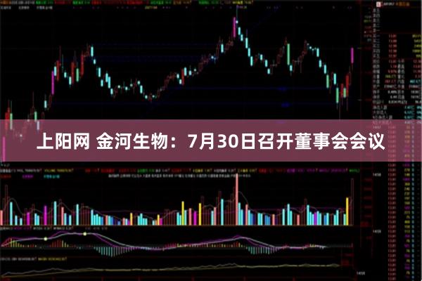 上阳网 金河生物：7月30日召开董事会会议