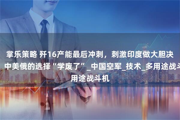 掌乐策略 歼16产能最后冲刺，刺激印度做大胆决定，中美俄的选择“学废了”_中国空军_技术_多用途战斗机
